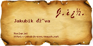 Jakubik Éva névjegykártya