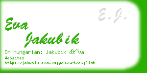 eva jakubik business card